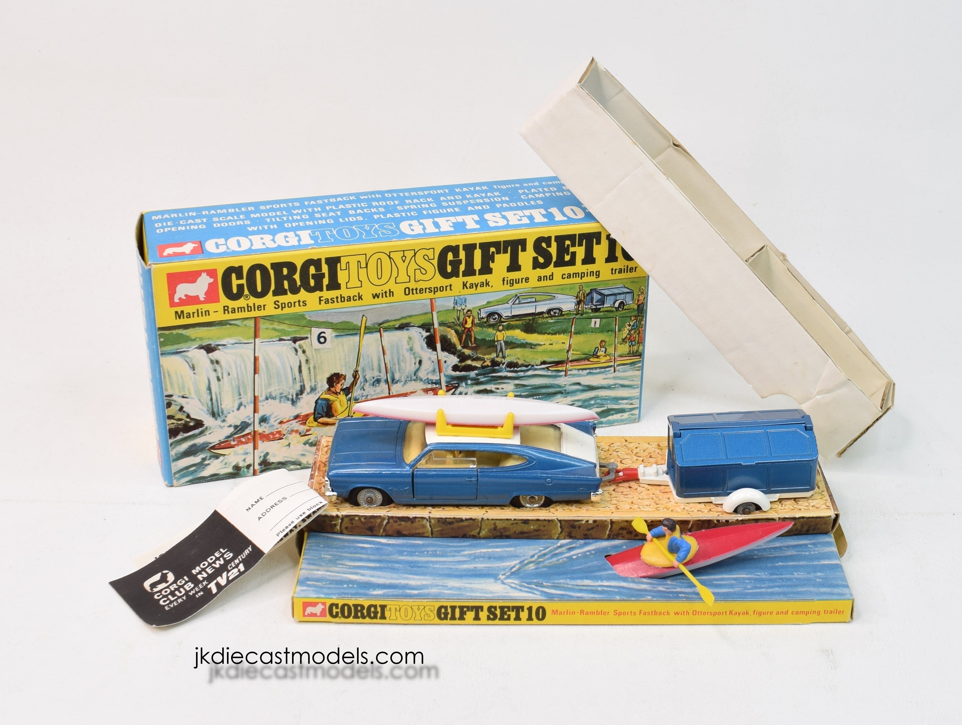 Corgi Toys Gift Set 10 - Marlin Rambler With Ottersport Kayak Figure &  Trailer