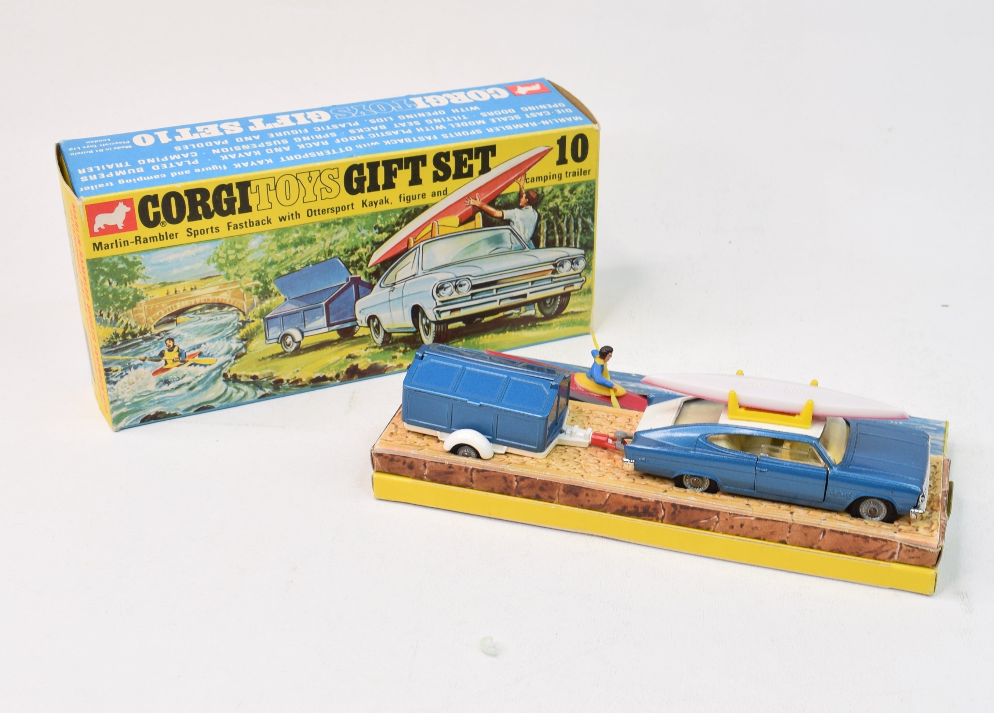 Corgi Toys Gift Set 10 - Marlin Rambler With Ottersport Kayak Figure &  Trailer