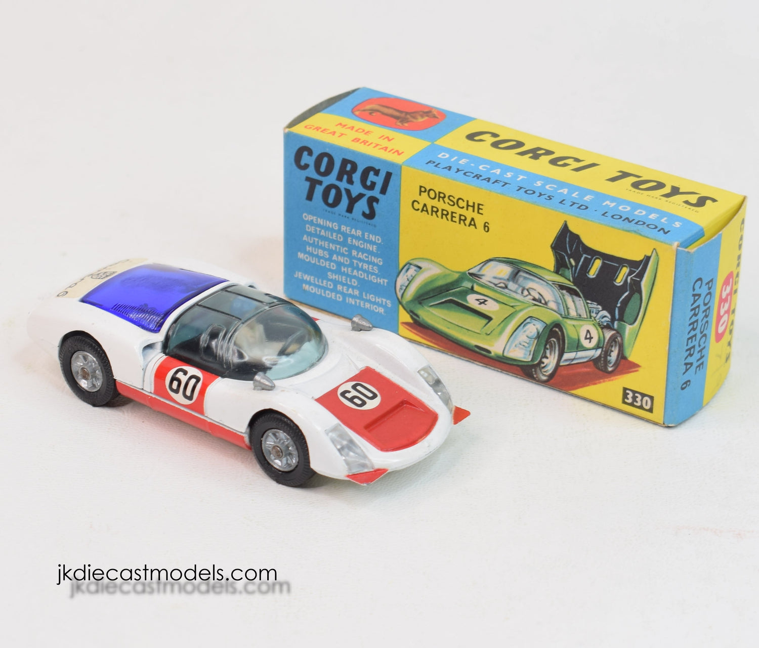 Corgi Toys 330 Porsche Virtually Mint/Nice box (blue canopy)