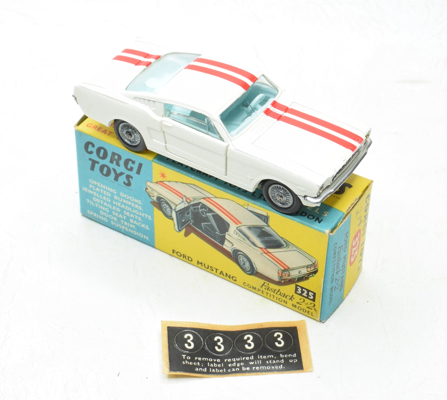 Corgi toys 325 Ford Mustang Virtually Mint/Boxed 'Wickham' Collection