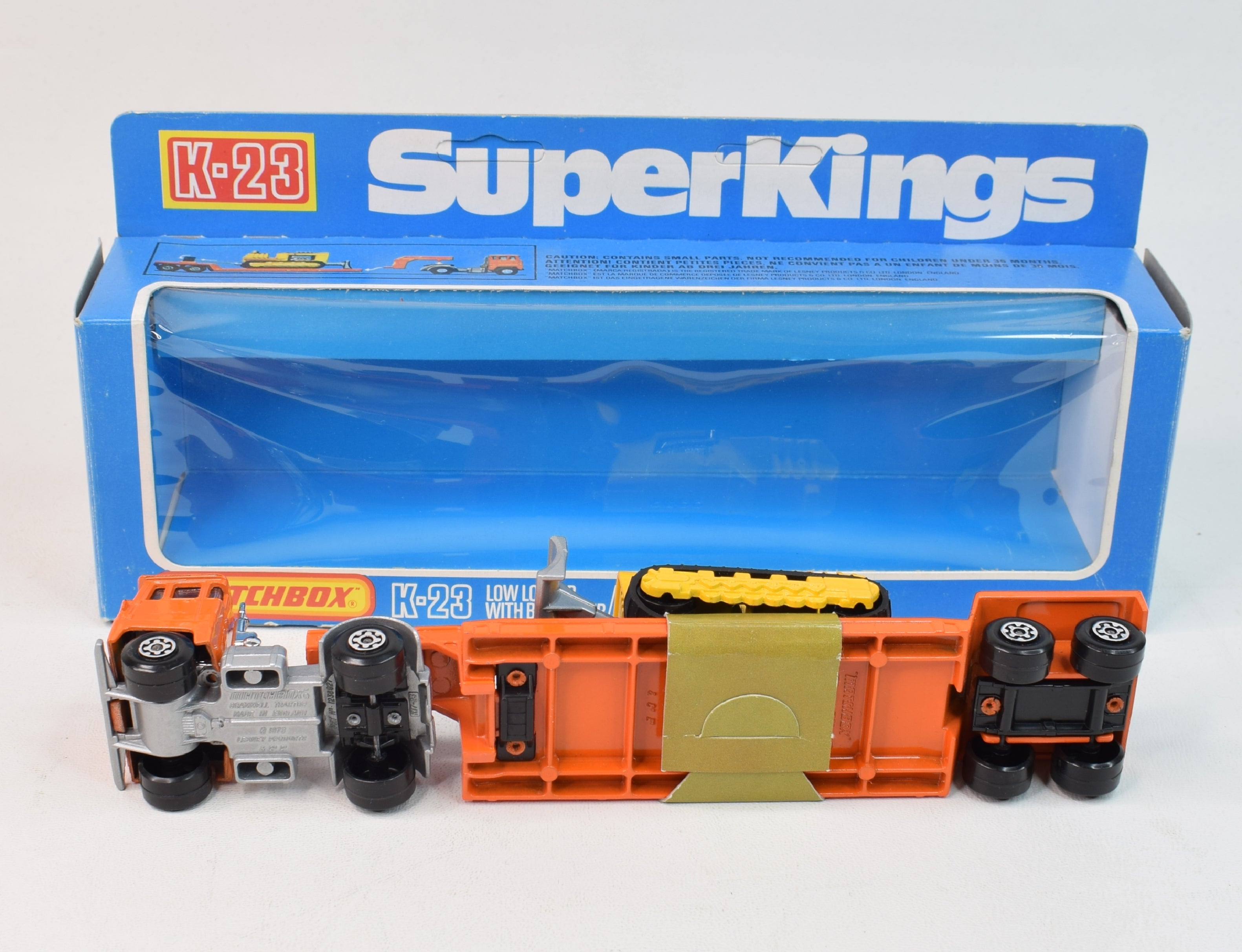 Matchbox Superkings K-23 Low Loader with Bulldozer Virtually