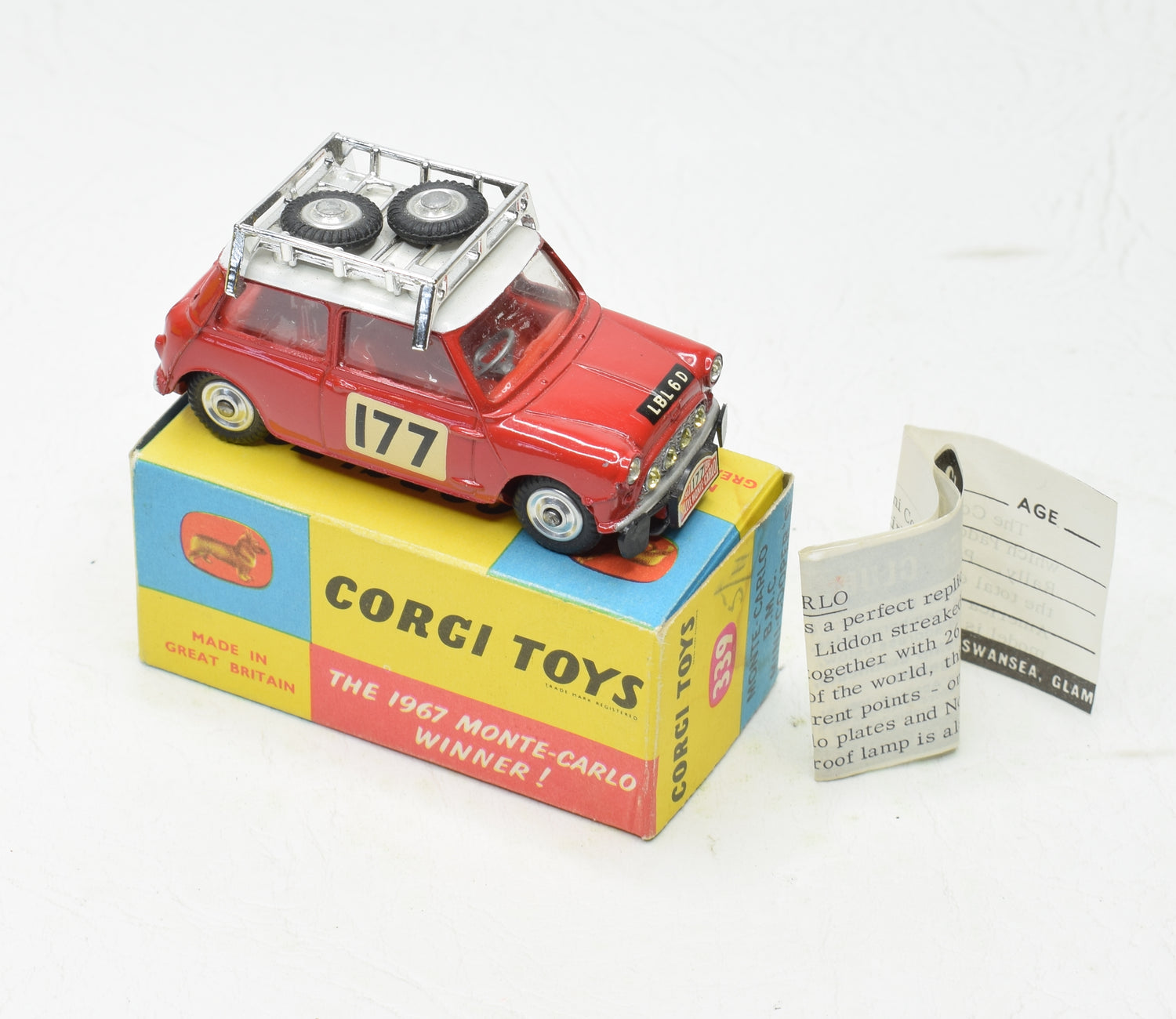 Corgi Toys 339 Austin Monte Carlo Mini Cooper 'S'. Very Near Mint/boxed