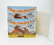 Delivery sleeve of 2 Corgi 266 Chitty Chitty Bang Bang Virtually Mint/Boxed 'Wickham' Collection
