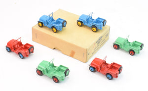 Dinky Toys 25J Jeep (CIVILIAN) in Colours - Trade box of 6 Virtually Mint/Boxed