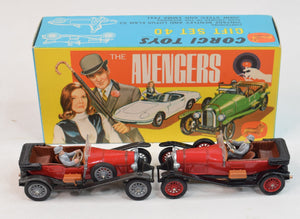 Corgi toys Gift set 40 'Avengers' (Grey arch's/running boards) Virtually Mint/Nice box 'The Avengers' Collection