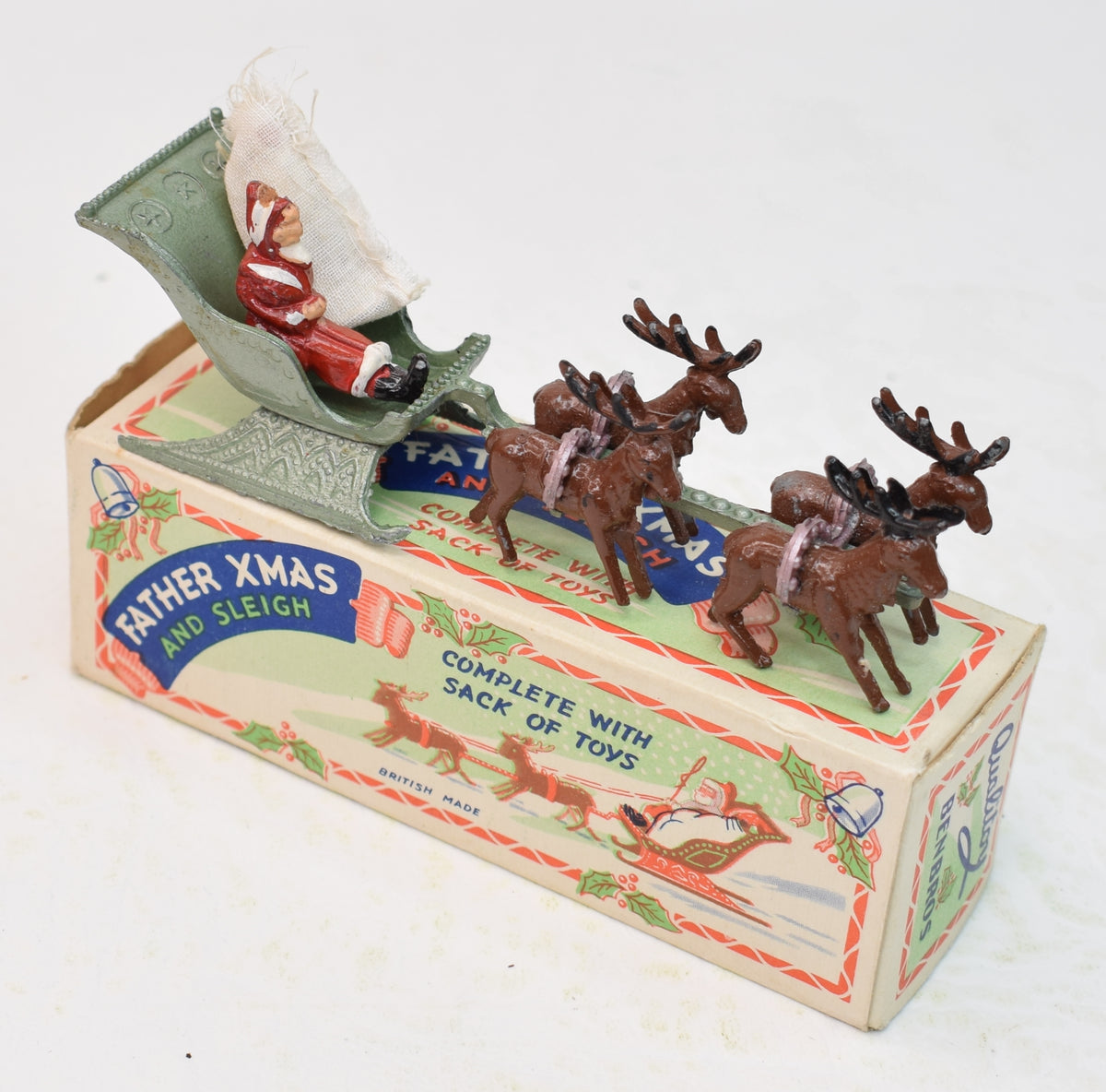 Benbros Father Christmas & Sleigh (Green Sleigh) Virtually Mint/Boxed The 'Heritage' Collection