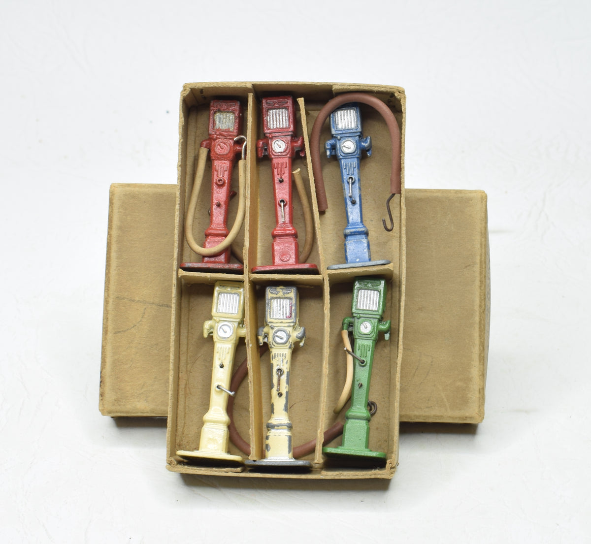 French Dinky pre war 49c Trade set of Petrol pumps Near Mint/Boxed