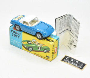 Corgi Toys 319 Lotus Elan Virtually Mint/Boxed 'Tiger in your Tank' 'Wickham' Collection.