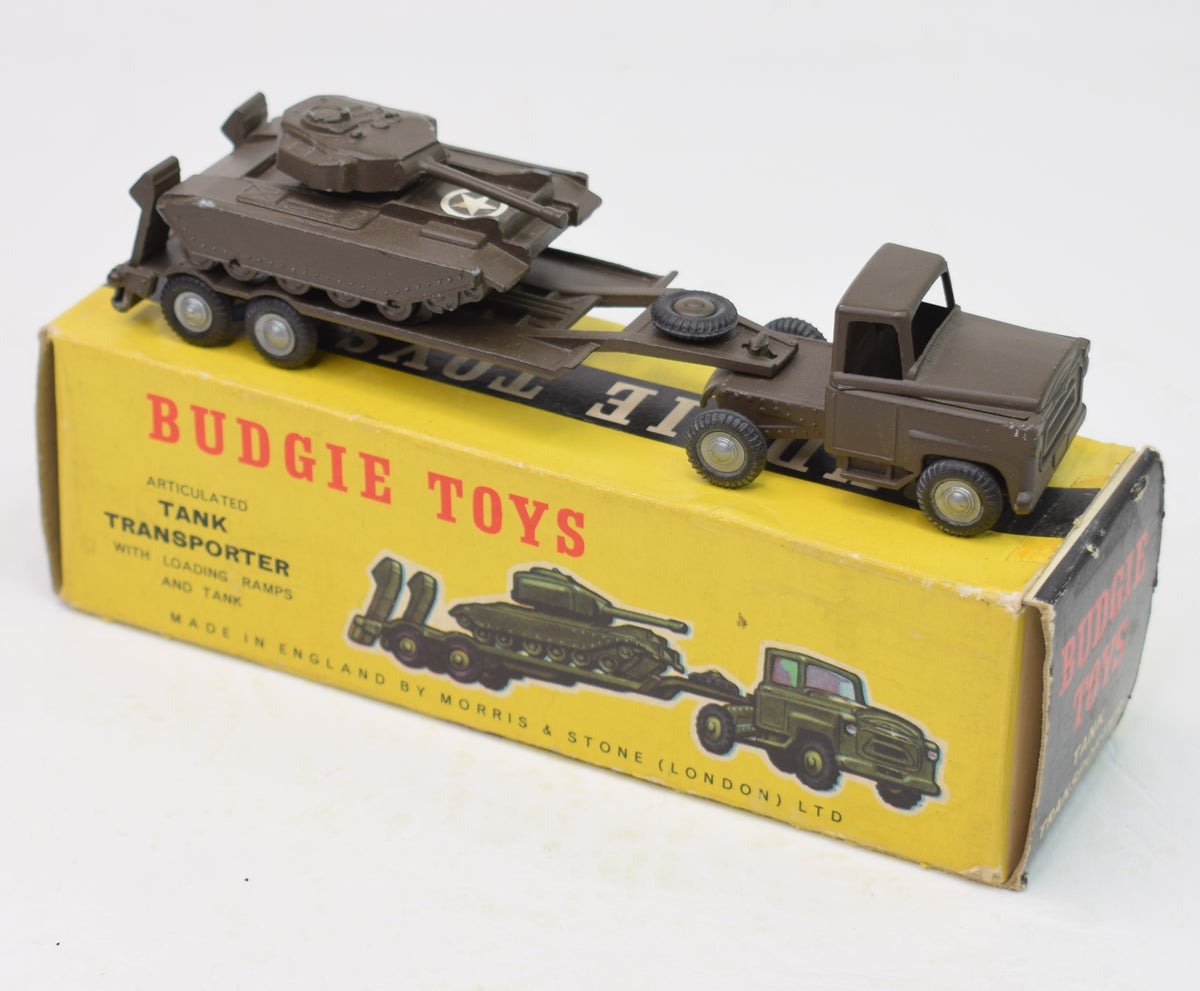 Budgie toys 222 Tank transporter Very Near Mint/Boxed (Plastic hubs)