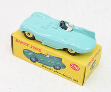 Dinky Toys 238 D type Jaguar Virtually Mint/Boxed (Primrose Plastic hubs)