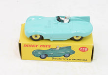 Dinky Toys 238 D type Jaguar Virtually Mint/Boxed (Primrose Plastic hubs)