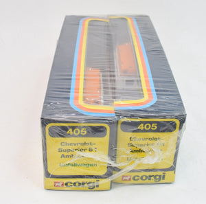 Corgi toys 405 Chevrolet Superior 61 Ambulance Trade wrap of 2