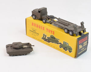 Budgie toys 222 Tank transporter Virtually Mint/Boxed (Late issue Plastic hubs)