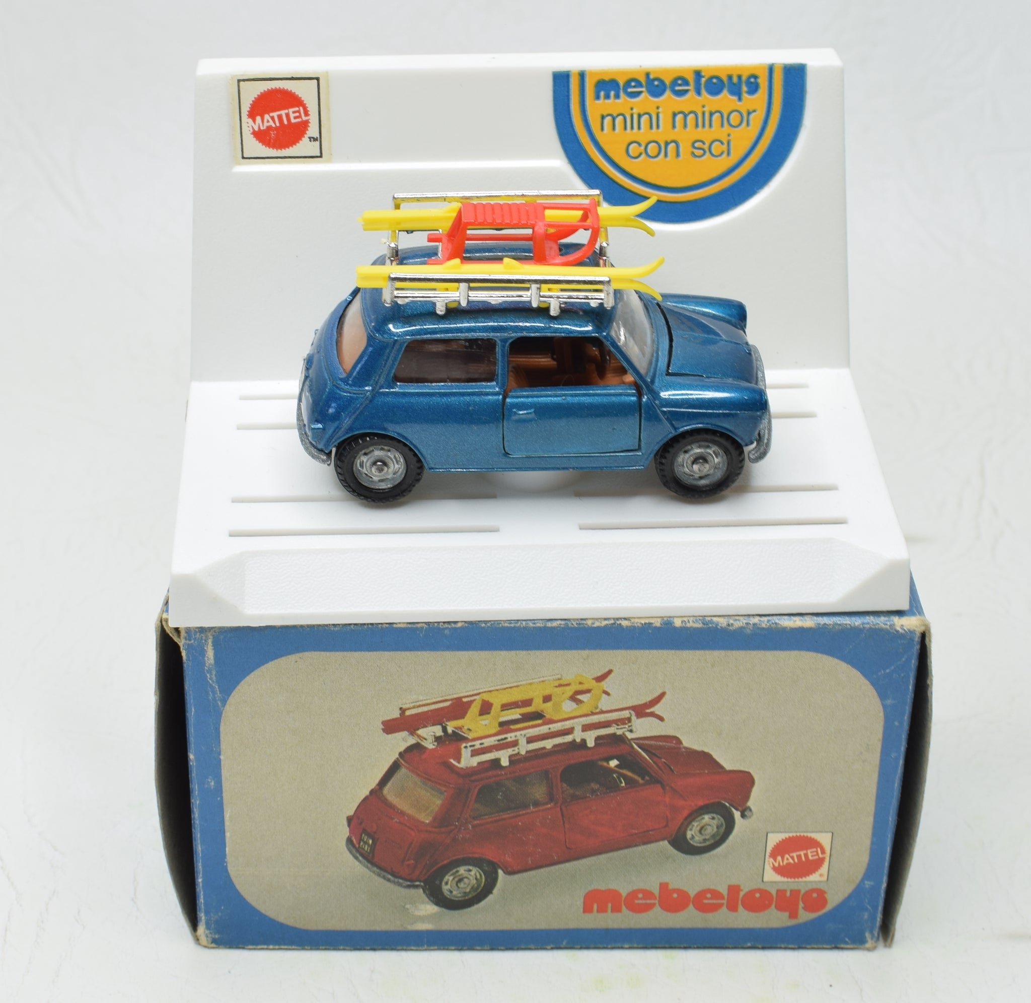 Mebetoys Mattel A-61 Mini Minor Con Sci with Skis metallic blue 1/43 Mebetoys Mattel A-61 Mini Minor Con Sci with Skis metallic blue 1/43