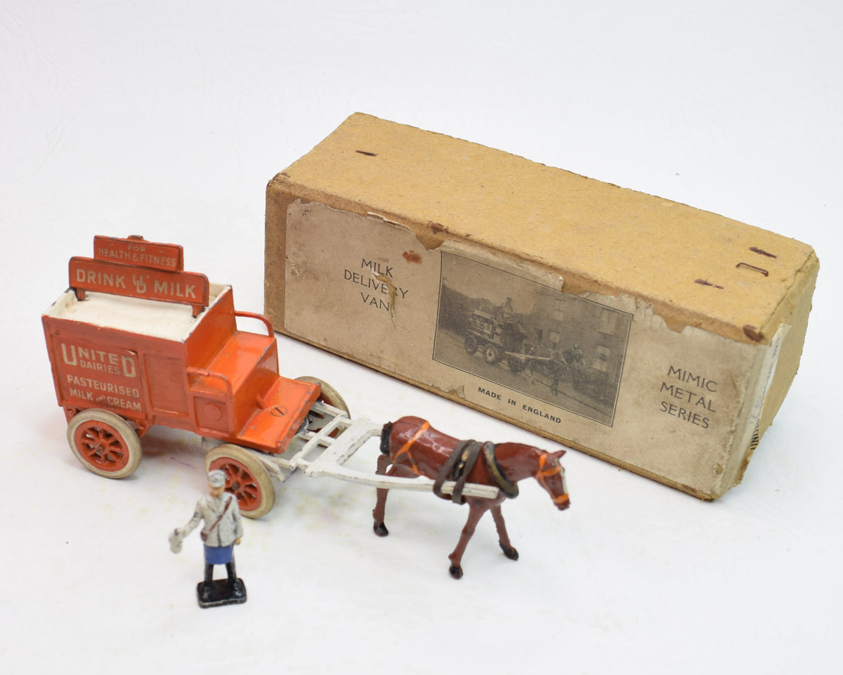 Charben's Horse drawn Milk delivery float with milkman (1938) Very Near Mint/Boxed 'Hartley' Collection