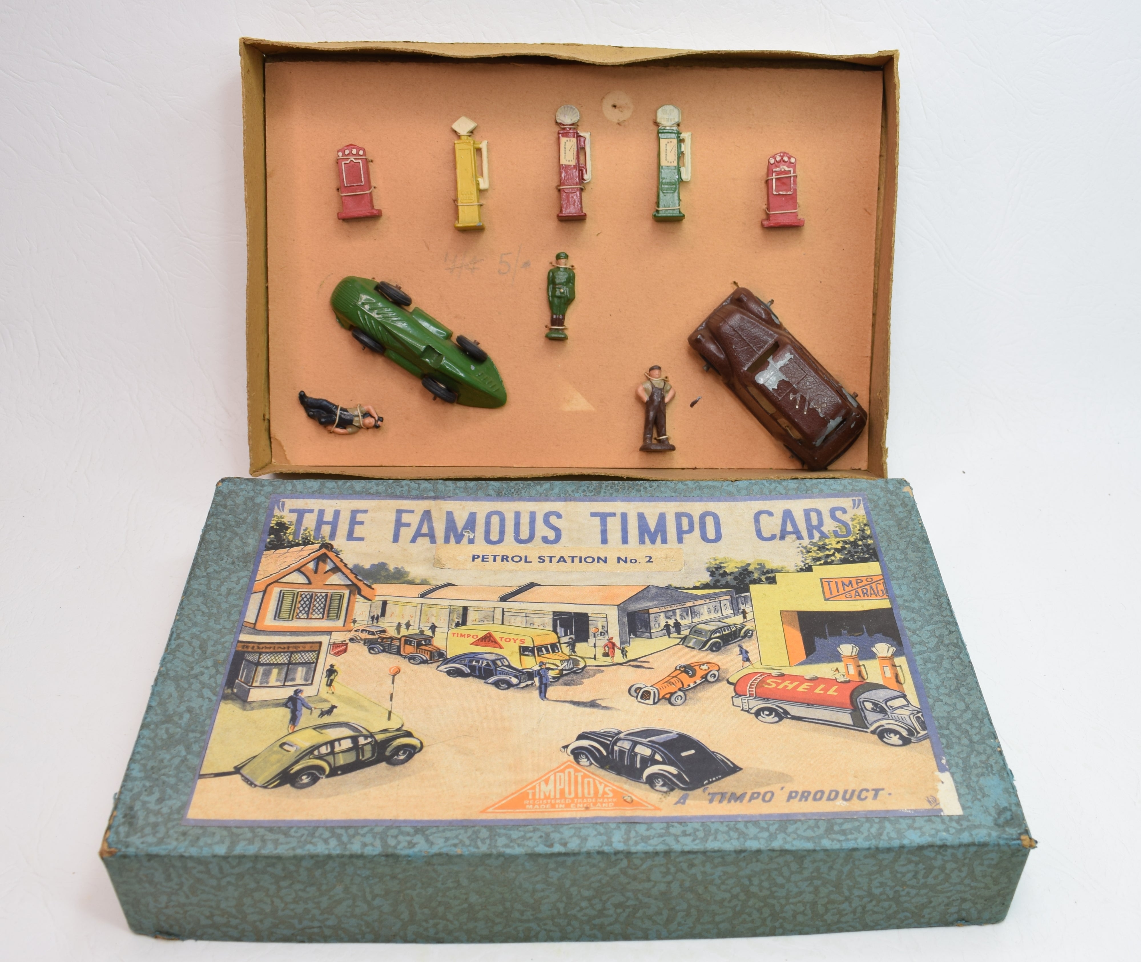 Timpo Toys Petrol Station No 2 Set Very Near Mint Boxed Hartley Coll timpo-toys-petrol-station-no-2-set-very-near-mint-boxed-hartley-coll