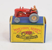 Matchbox Lesney 4 Tractor RW/A box script style Virtually Mint/Boxed