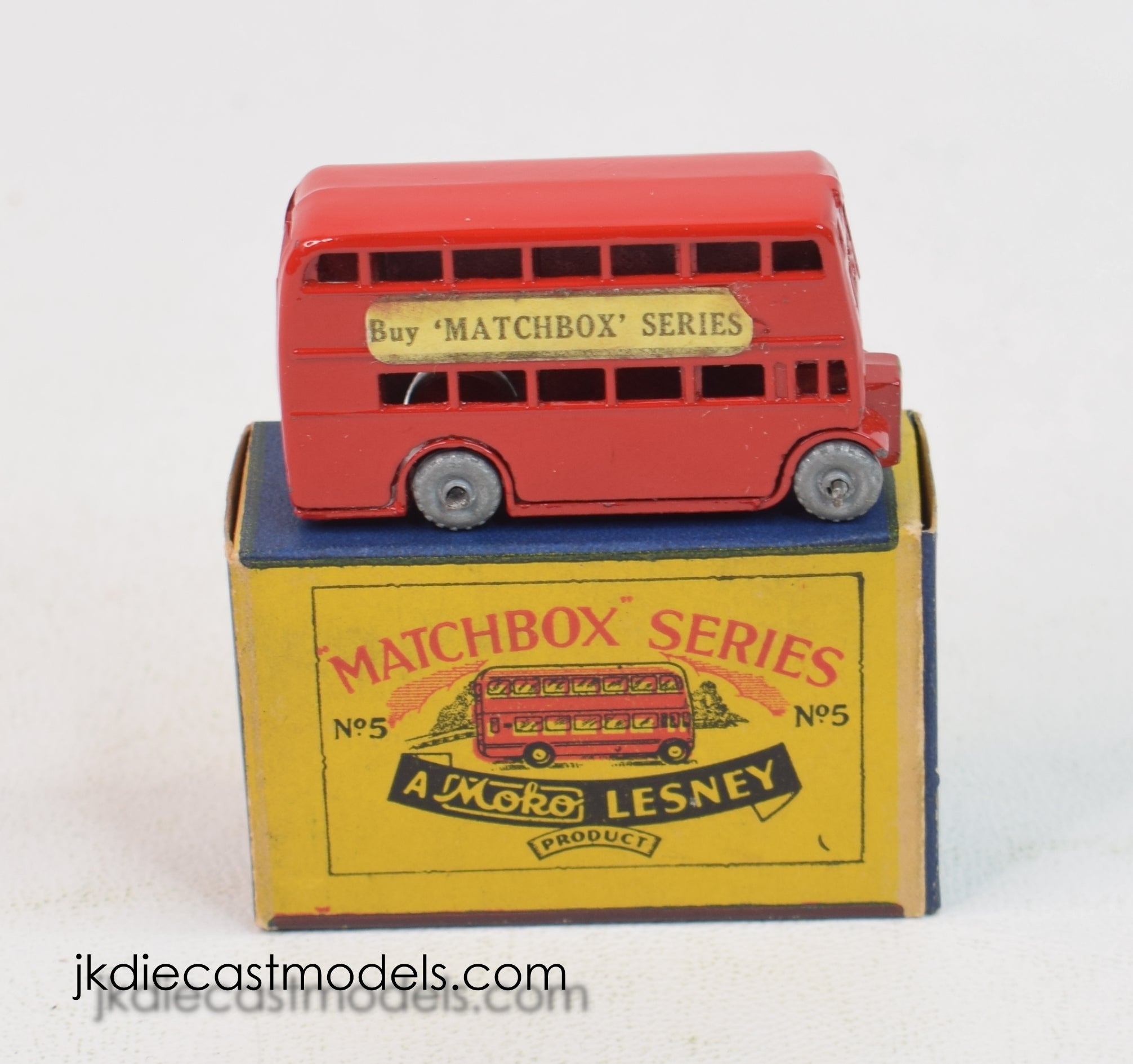 Matchbox Lesney 5 London Bus RW/A box script style Virtually Mint