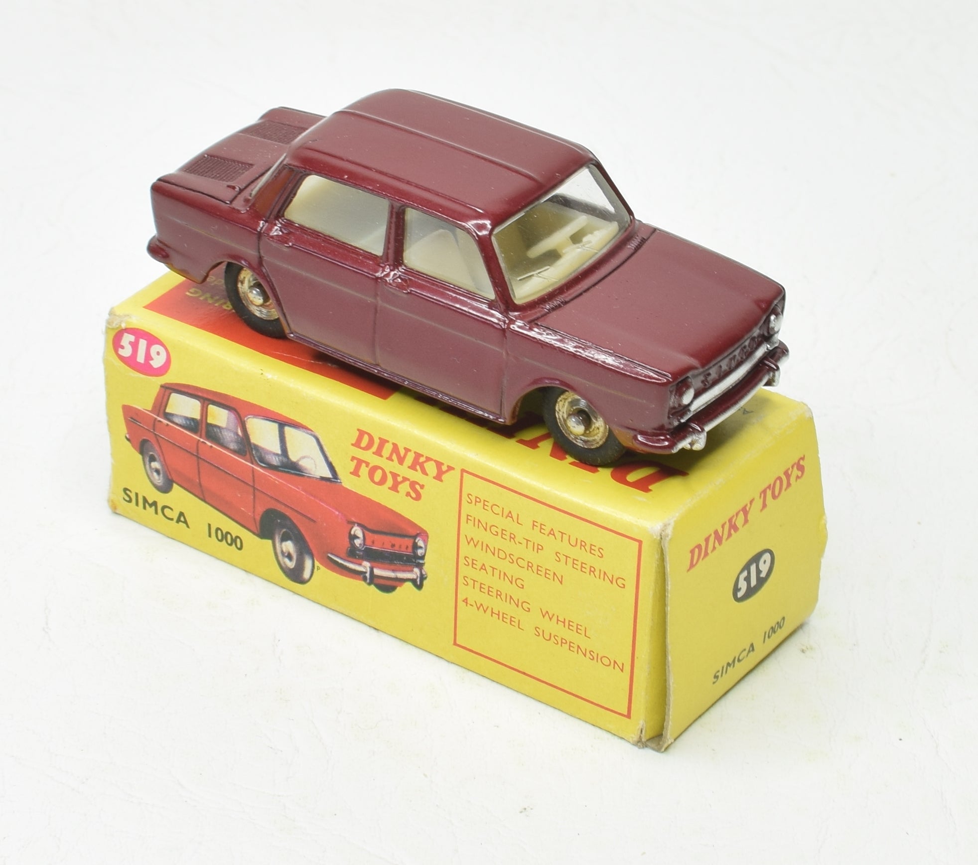 DINKY TOYS SIMCA 1000 rouge REF 519 MADE IN ... - FR DINKY TOYS SIMCA 1000 rouge REF 519 MADE IN ... - FR