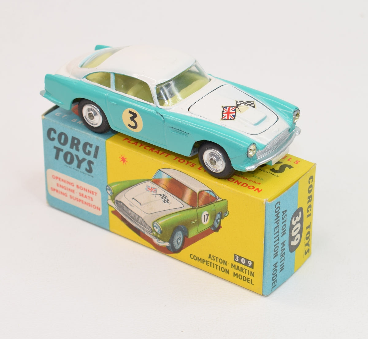 Corgi toys 309 Aston Martin Competition Virtually Mint/Boxed The 'JJP Vancouver' Collection