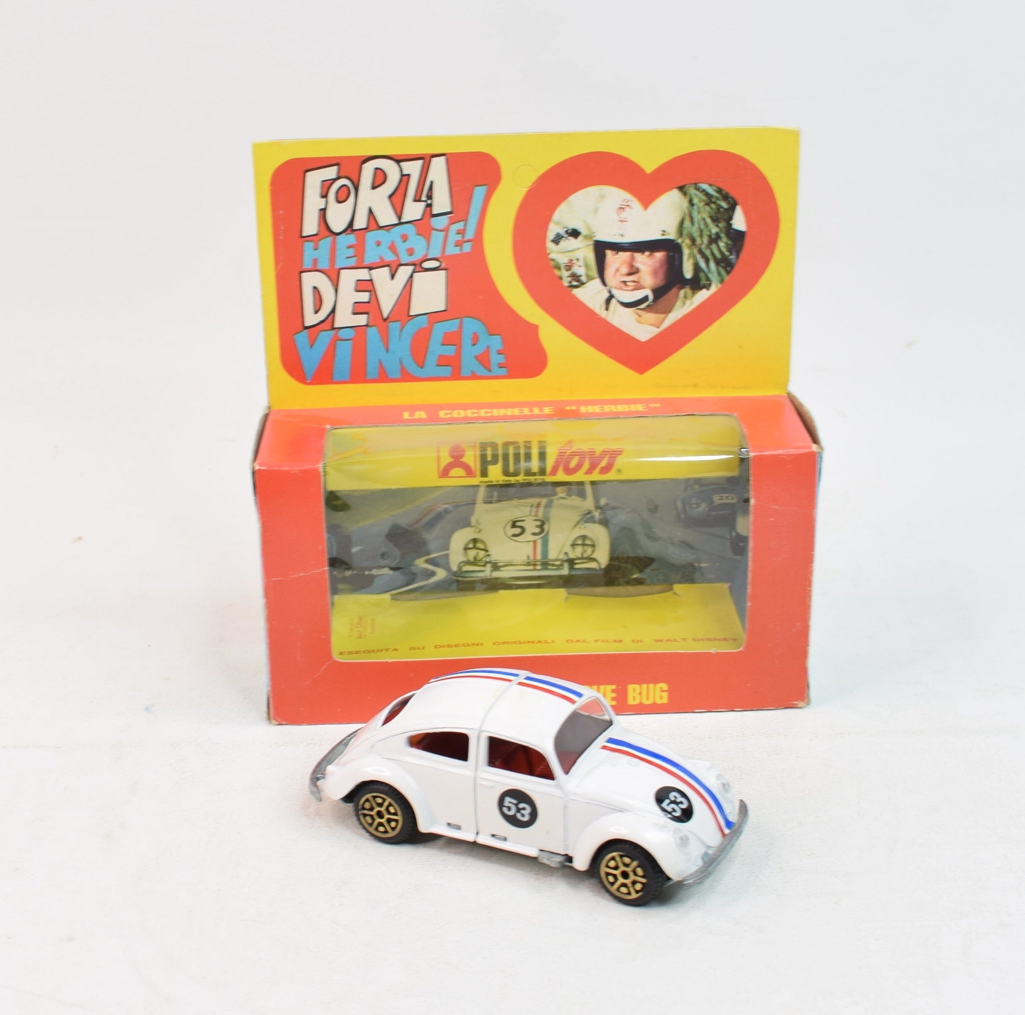 Politoys art W2 Walt Disney Herbie VW Virtually Mint Nice box JK DIE CAST MODELS