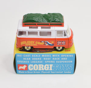 Corgi toys 508 Commer Holiday Camp Bus Virtually Mint/Lovely Box