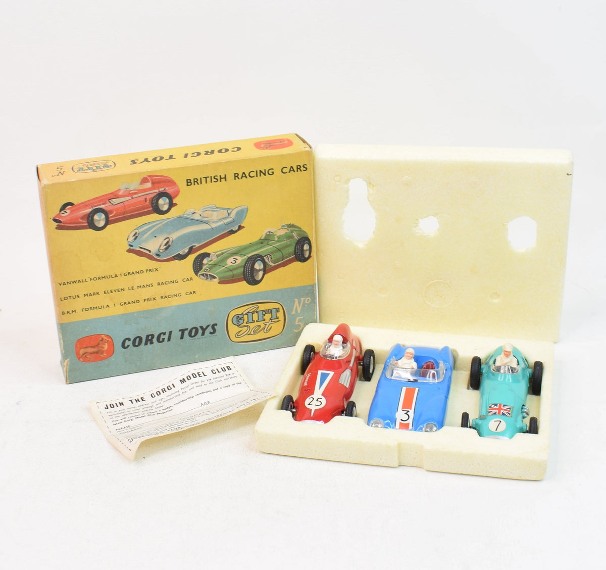 Corgi toys Gift set 5 British Racing cars Very Near Mint/Boxed