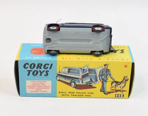 Corgi toys 448 B.M.C Mini Police Van with Tracker Virtually Mint/Boxed (Shaped hubs)