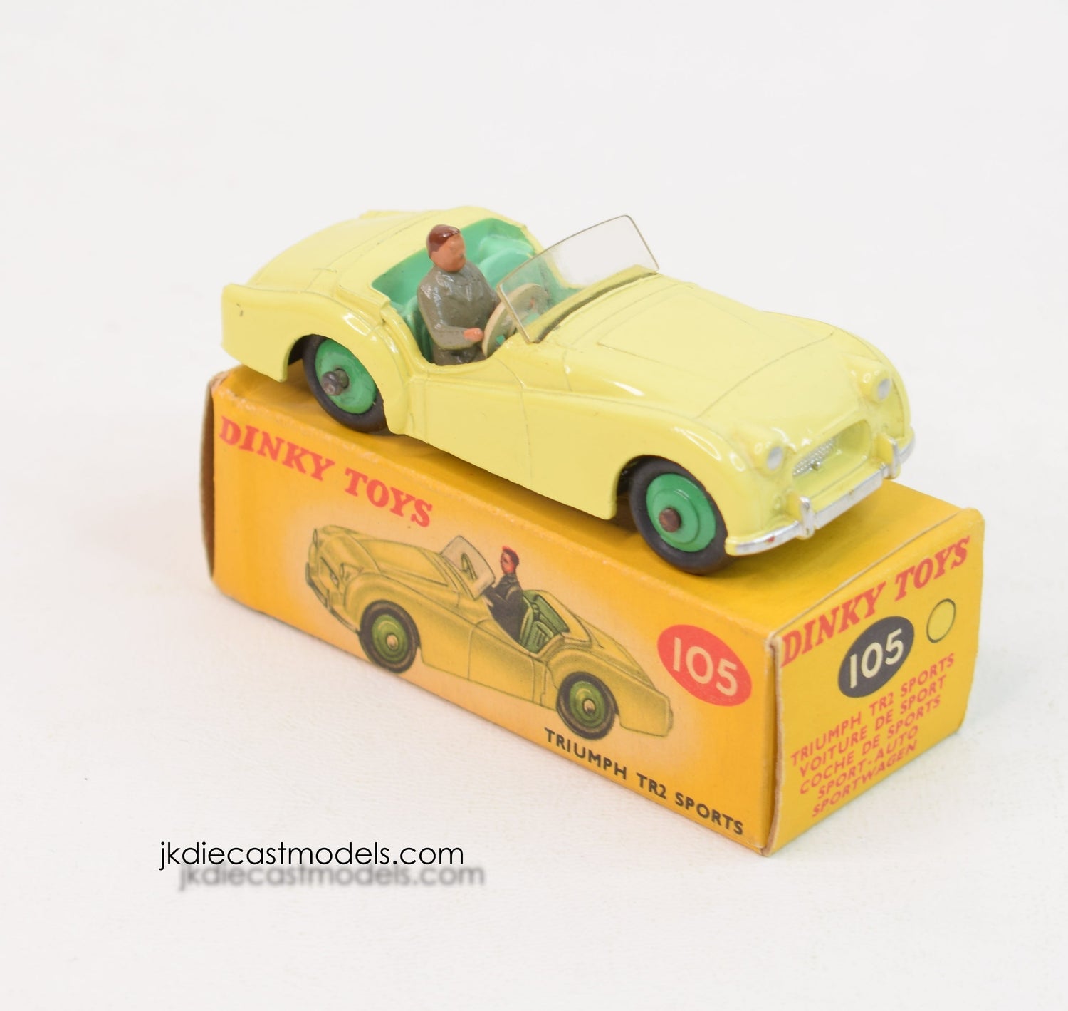 Dinky toys 105 Triumph Tr2 Very Near Mint/Boxed 'Dinky sports car' Collection