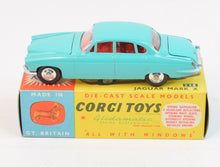 Corgi toys 238 Mark X Jaguar Virtually Mint/Lovely box (Sea green)