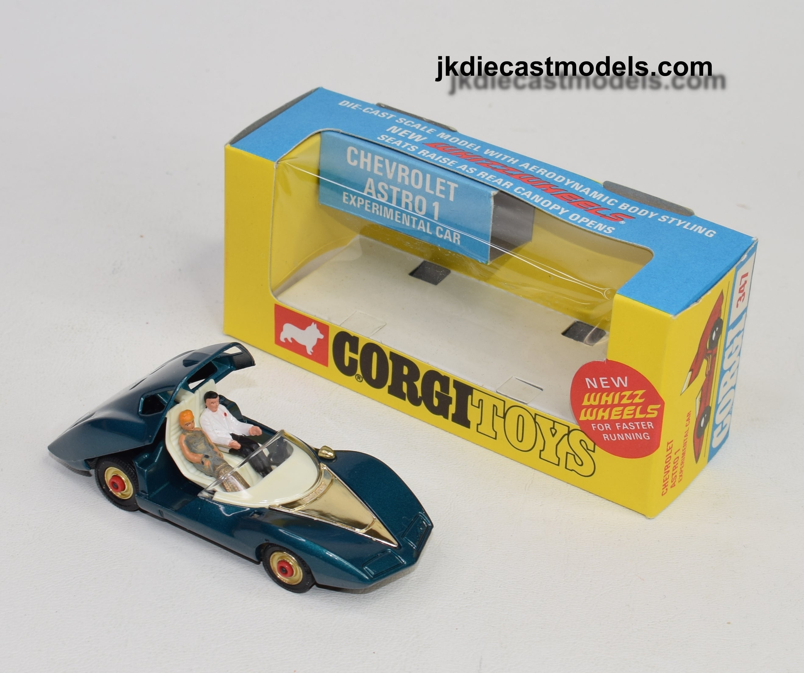 Ancienne voiture, Chevrolet Astro 1 Experimental Car 347, Corgi Toys, 1/43 Bleu Métal Ancienne voiture, Chevrolet Astro 1 Experimental Car 347, Corgi Toys, 1/43 Bleu Métal