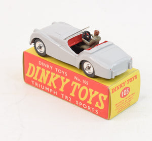 Dinky toys 105 Triumph Tr2 Virtually Mint/Boxed 'Hugglescote' Collection