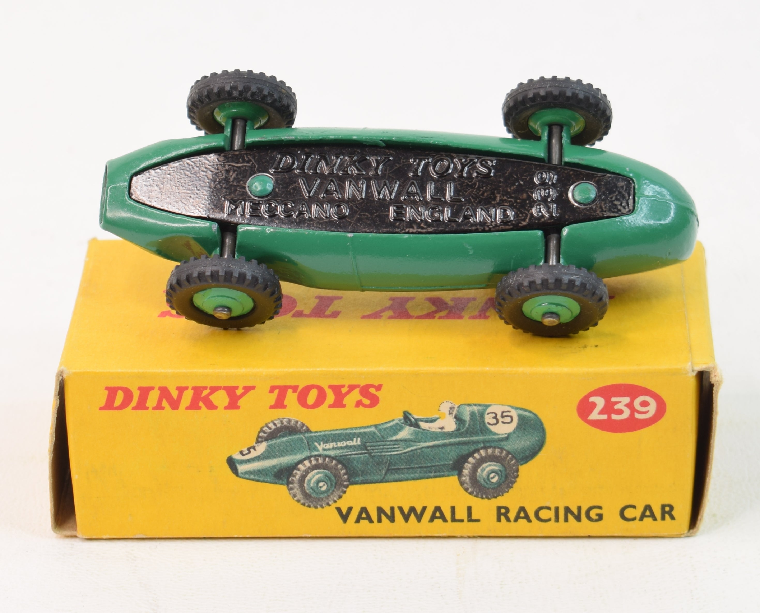 Sold Price: A rare Dinky Toys Vanwall Racing Car (239). Green body, an Sold Price: A rare Dinky Toys Vanwall Racing Car (239). Green body, an