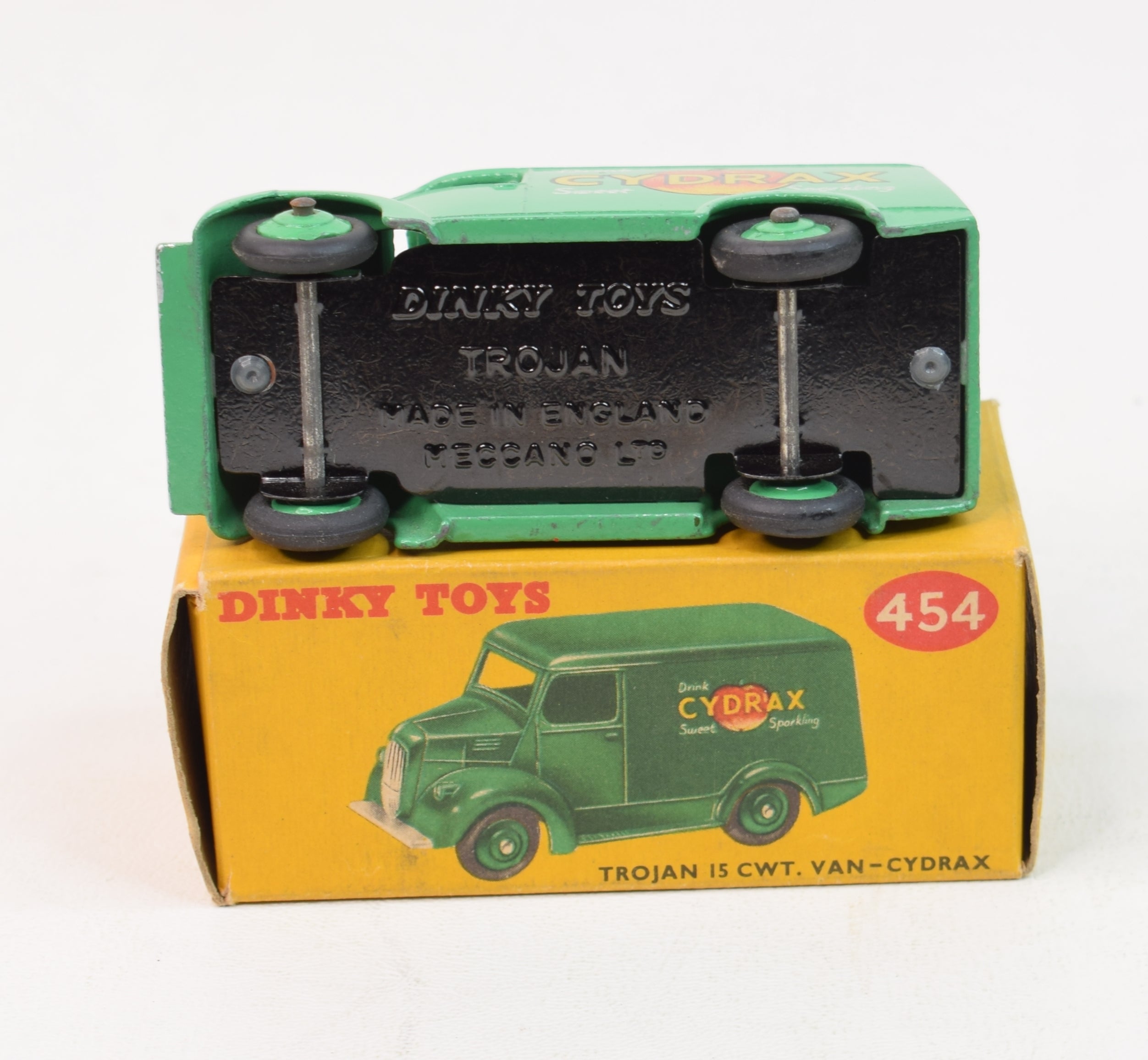 A boxed Dinky Toys No.454 Trojan 'Cydrax' Van, Ex, box Ex plus A boxed Dinky Toys No.454 Trojan 'Cydrax' Van, Ex, box Ex plus