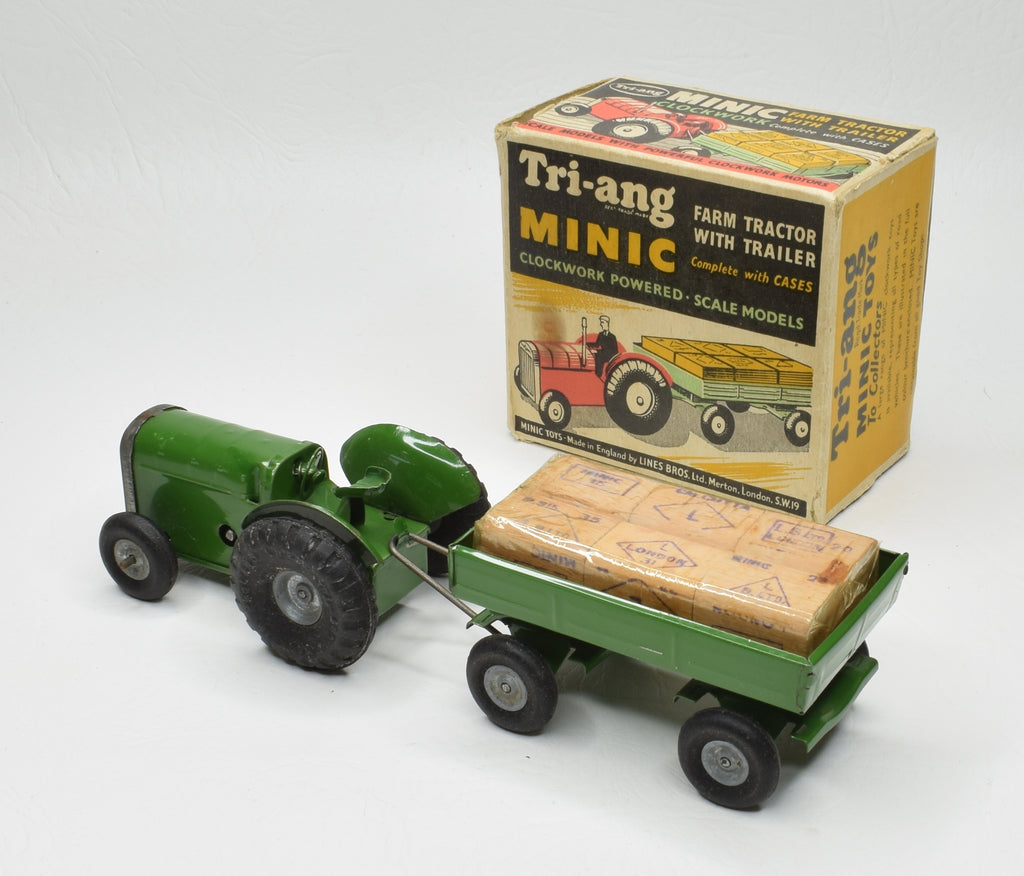 Tri-ang Minic Farm Tractor with trailer Very Near Mint/Boxed – JK DIE ...