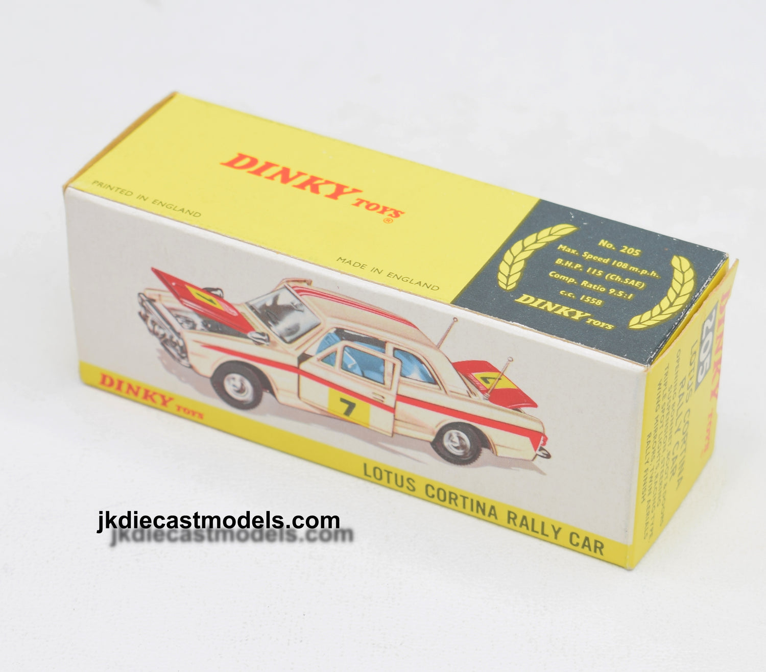 Dinky toys 205 Lotus Cortina Rally car Box only