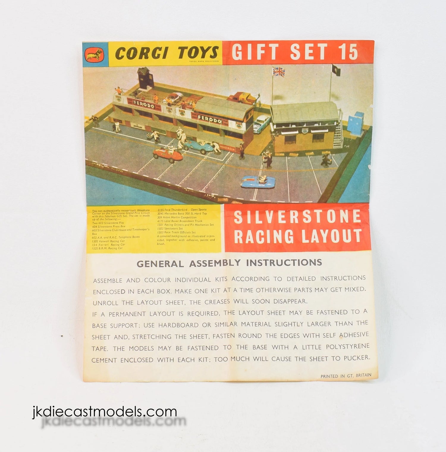 Corgi toys Gift set 15 Silverstone Original General Assembly Instruction (MW)