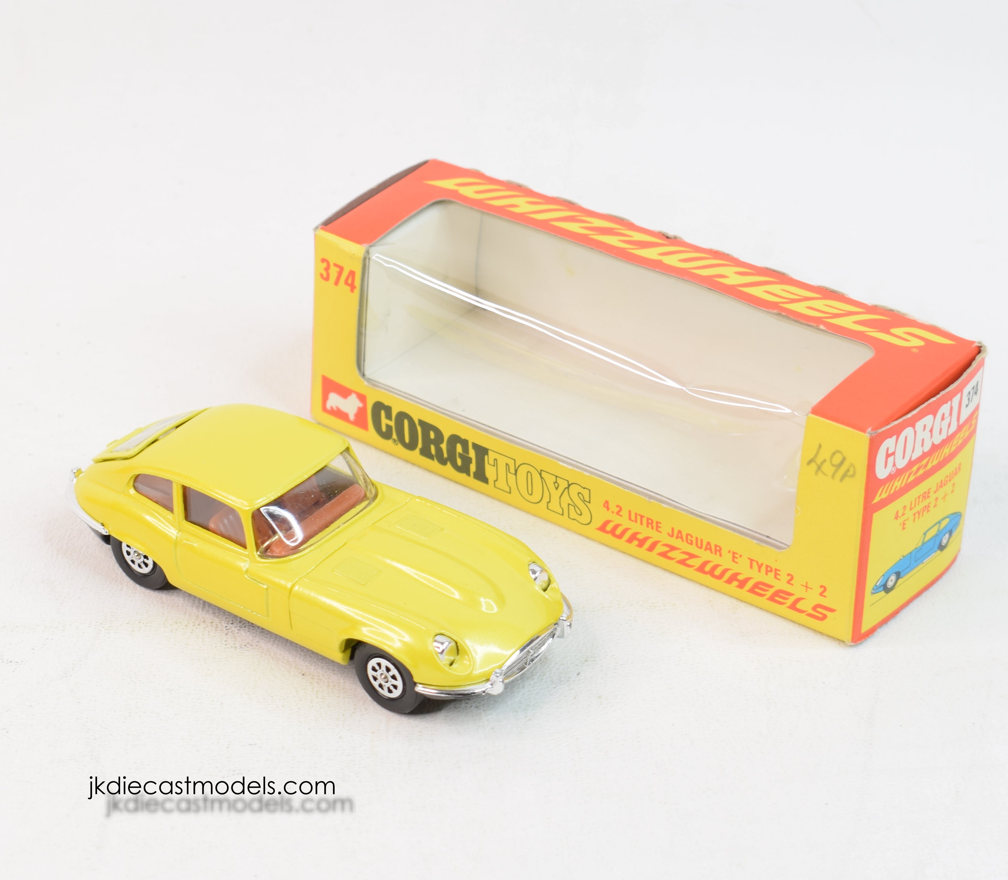 Corgi toys 374 4.2 'E' Type Jaguar Virtually Mint/Nice box – JK
