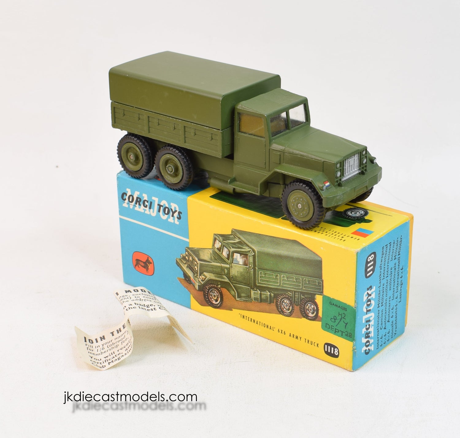 Corgi Major 1118 6x6 Army Truck Mint/Lovely box