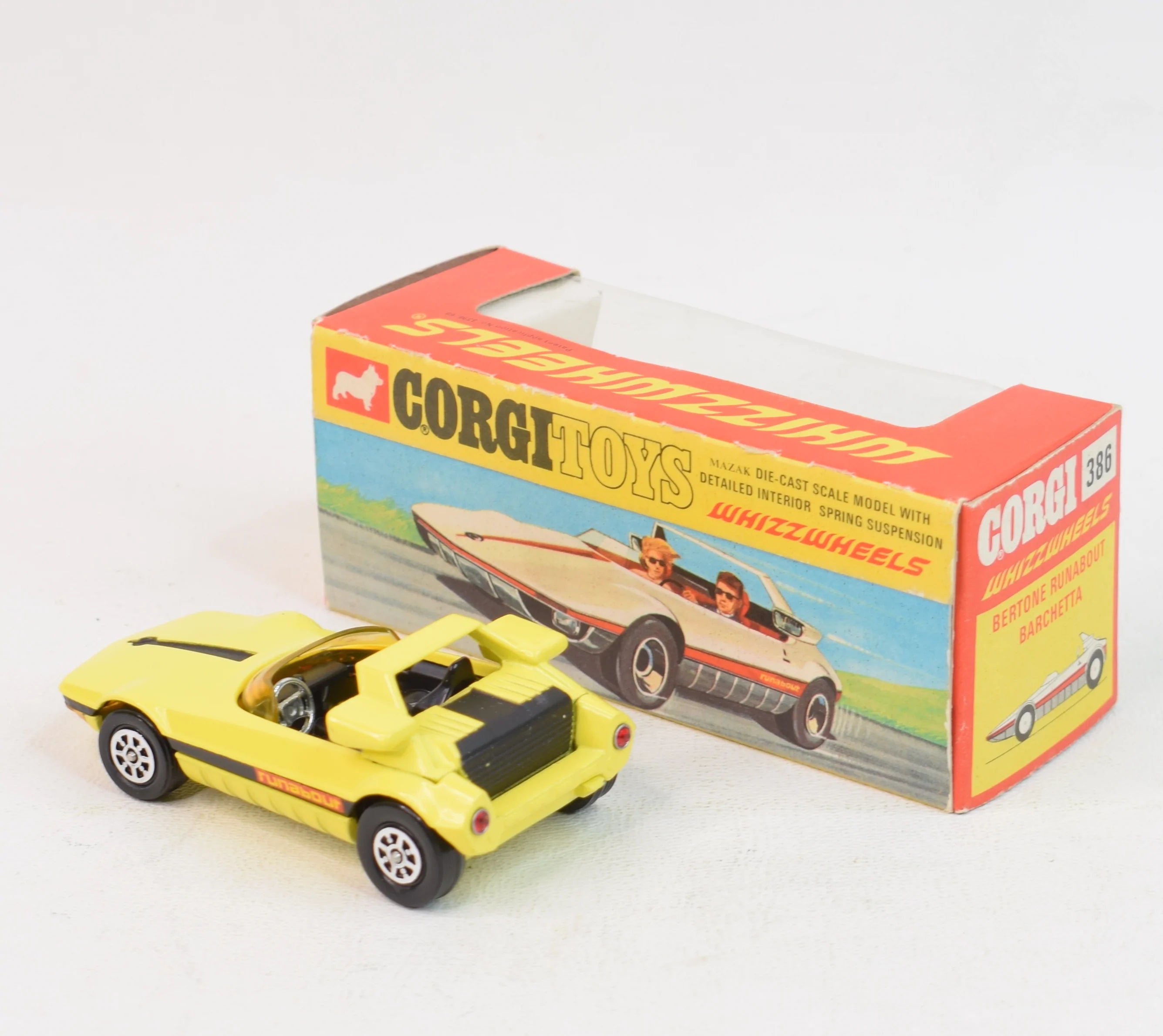 Corgi Toys GB n ° 386 Whizzwheels Bertone Runabout Barchetta. Yellow a –  Iapello Arts & Antiques