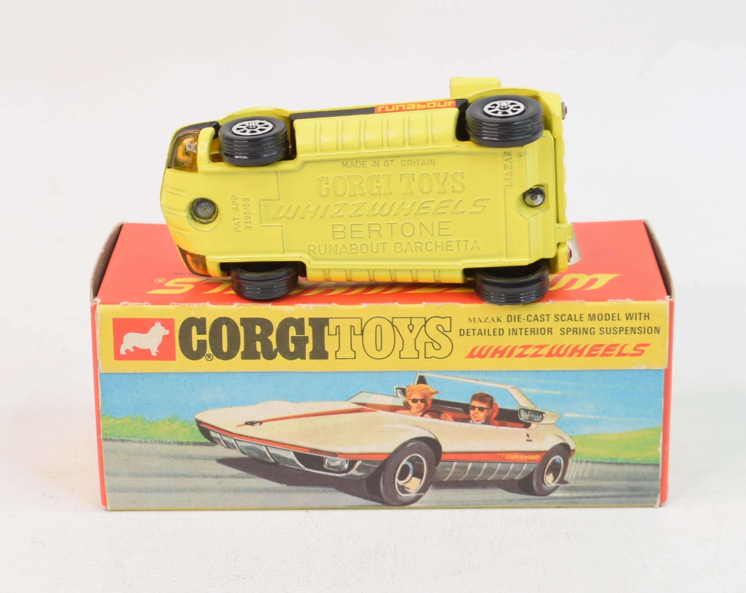 Corgi Toys GB n ° 386 Whizzwheels Bertone Runabout Barchetta. Yellow a –  Iapello Arts & Antiques