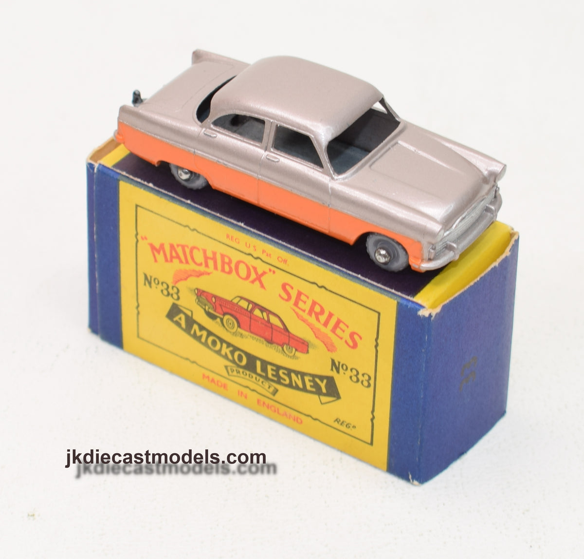 Matchbox Lesney 33 Ford Zodiac GPW/B2 box Virtually Mint/Boxed (Without windows)