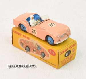 Dinky toys 111 Triumph Tr2 Virtually Mint/Boxed (Lighter pink) 'Dinky sports car' Collection