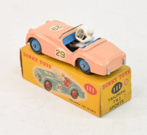 Dinky toys 111 Triumph Tr2 Virtually Mint/Boxed (Lighter pink) 'Dinky sports car' Collection