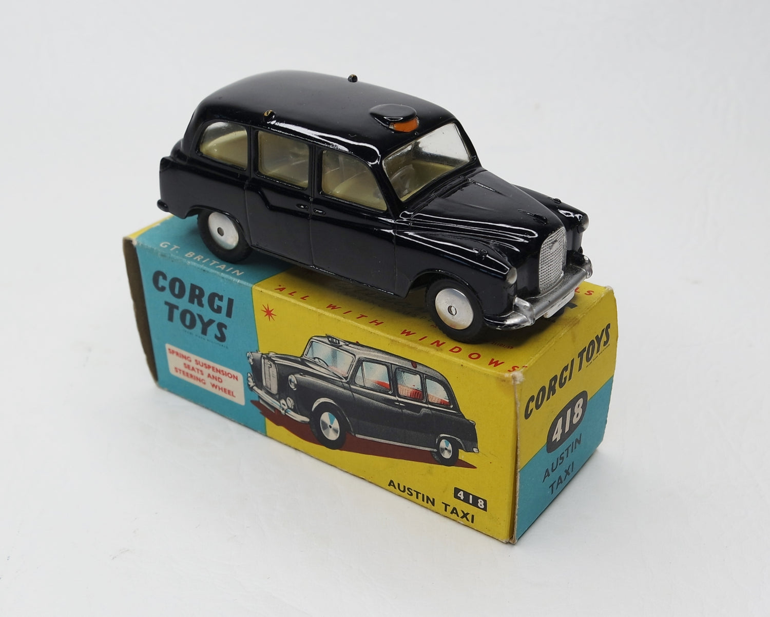 Corgi Toys 418 Austin Taxi Very Near Mint/Boxed (C.C)