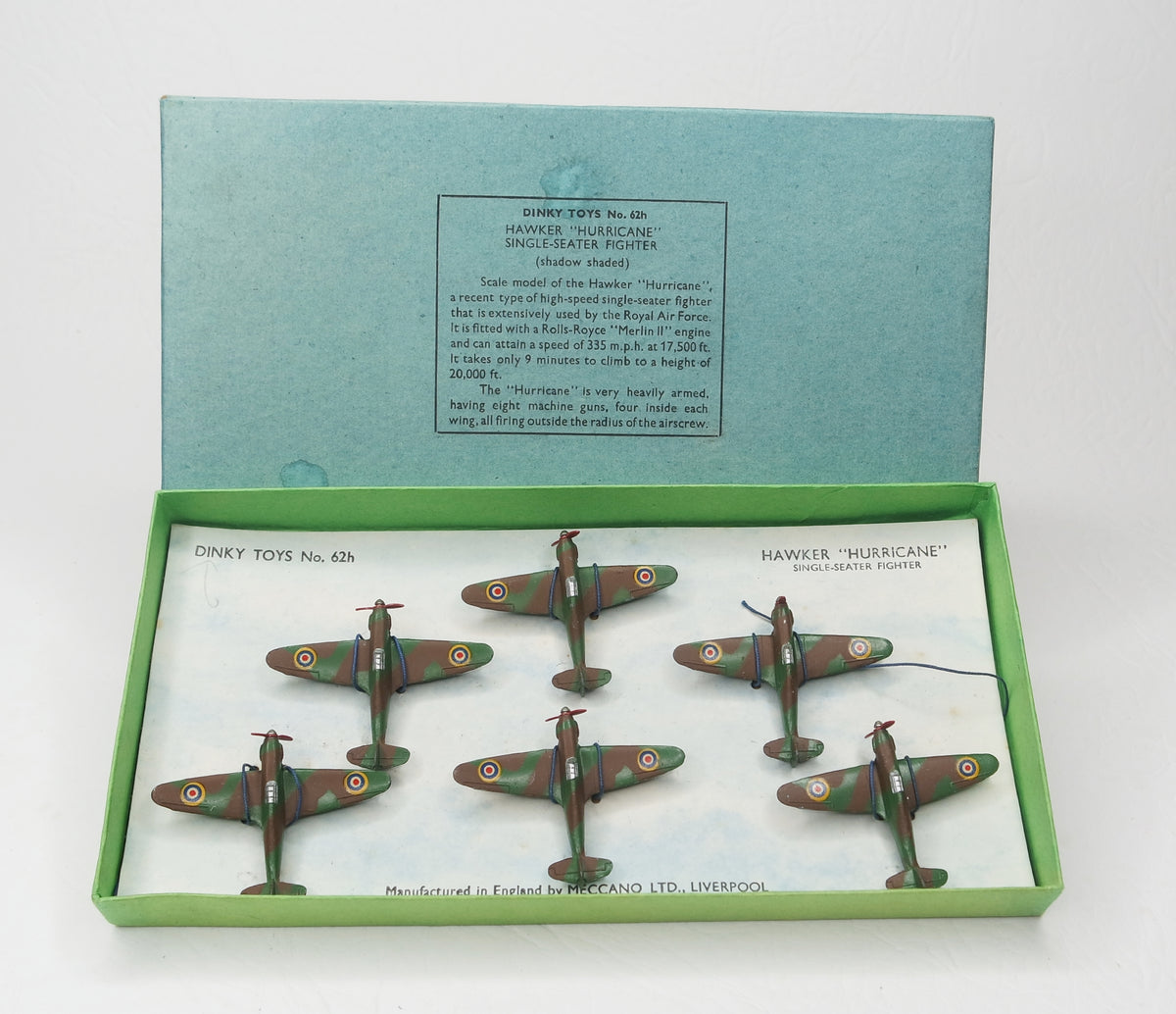 Dinky Toys 62h Hawker 'Hurricane' (Shadow Shaded) Mint/Boxed