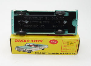 Dinky toys 449 El Camino Pick-Up Truck (Blue interior) Virtually Mint/Boxed