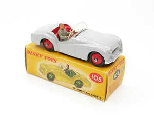 Dinky toys 105 Triumph Tr2 Virtually Mint/Boxed (C.C)