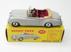 Dinky Toys 194 Bentley Coupe Very Near Mint/Boxed (C.C).
